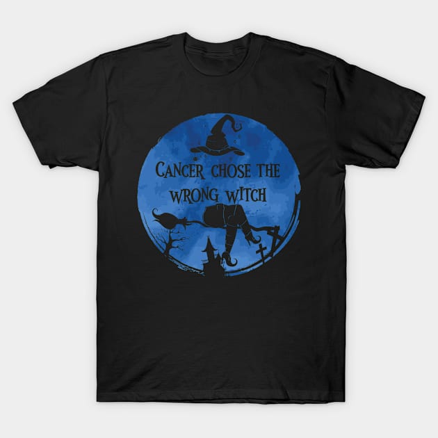 Cancer Witch Dark Blue Colon Cancer T-Shirt by WoollyWonder